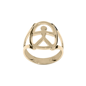 Bague en argent et dorure jaune motif \