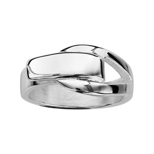 Bague en argent motif boucle fermée - Vue 1