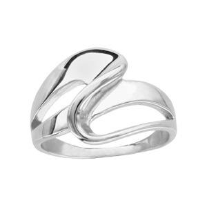 Bague en argent mouvement en S - Vue 1