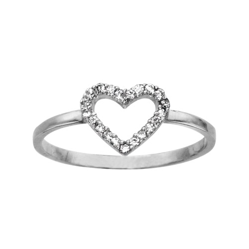 Bague Argent Coeur Ajouré Taille 54 - Bijou Vintage Et Romantique