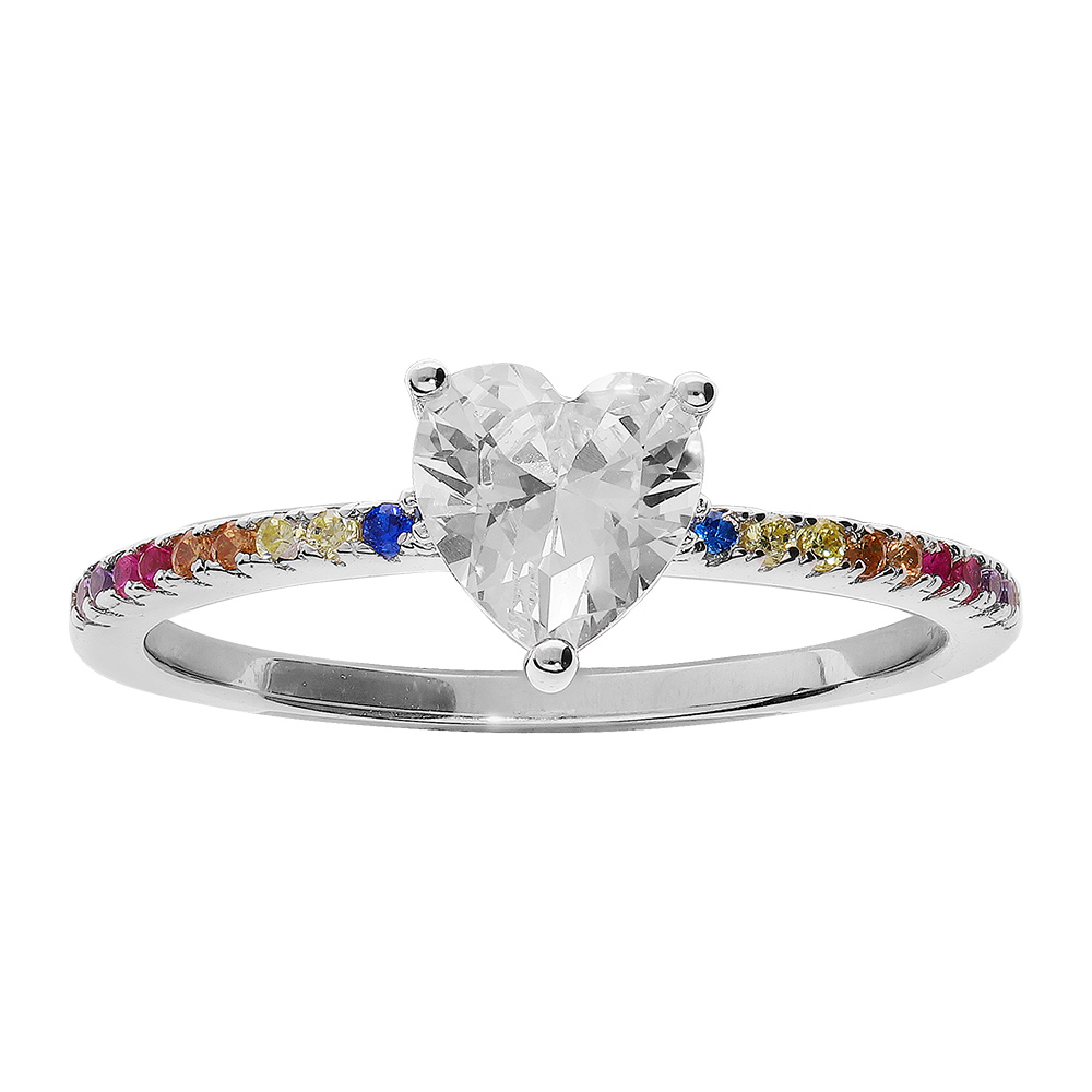Bague Argent 925 Rhodié Multi-rail Diamants CZ Blanc - Taille 50 - Dolly-Bijoux - Neuve