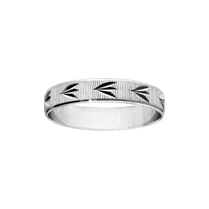 Bague en argent rhodi diamante pis largeur 4mm - Vue 1