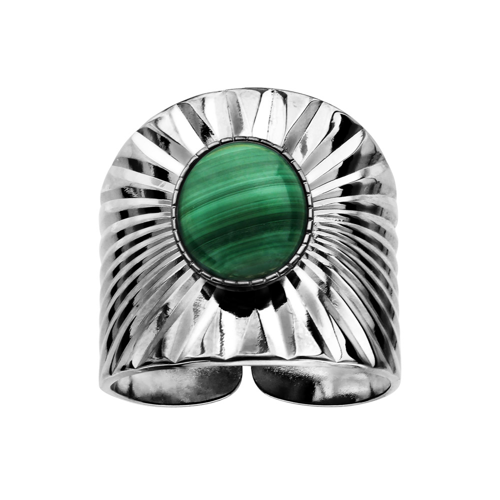 Bague En Argent Sterling - Pierre Centrale - Taille 50 (8-38) - Bijou D'occasion