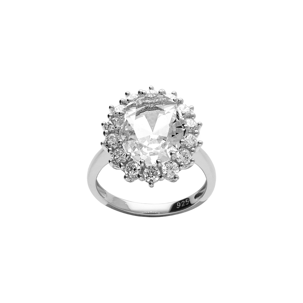 Bague en argent rhodi \
