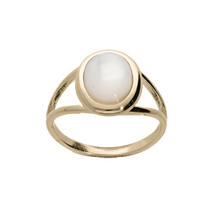 Bague en plaqu or avec Nacre vritable - Vue 1