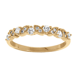 Bague en plaqu� or avec navettes d'oxydes blancs
