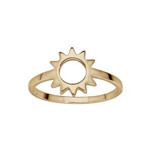 Bague en plaqué or avec soleil ajouré - Vue 1