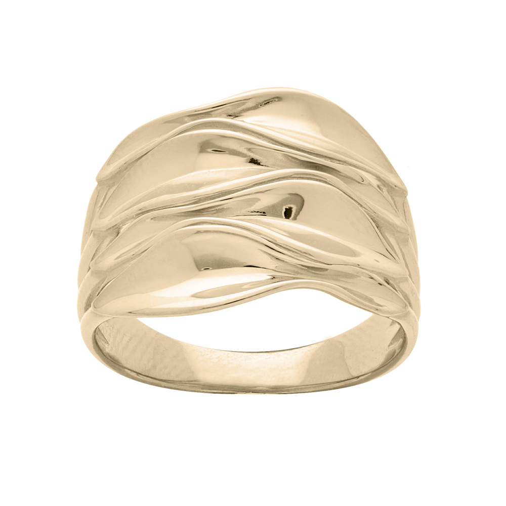 Bague en plaqu� or effet drap� - Vue 1