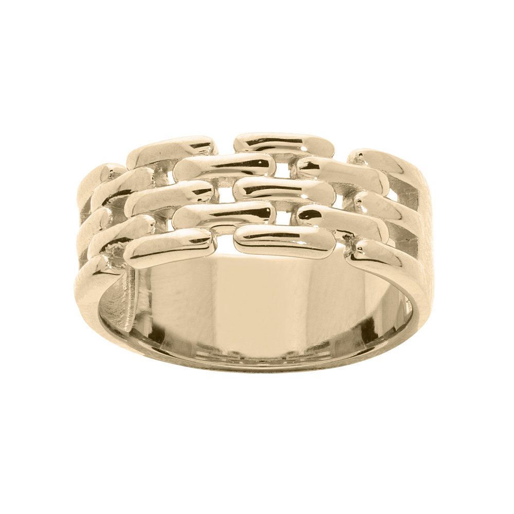 Bague en plaqu� or forme g�ometrique - Vue 1