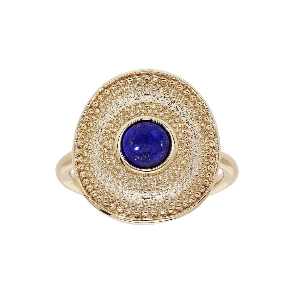 Bague En Plaqué Or Jaune Avec Pierre - Taille 55 (environ Taille 18) - Occasion