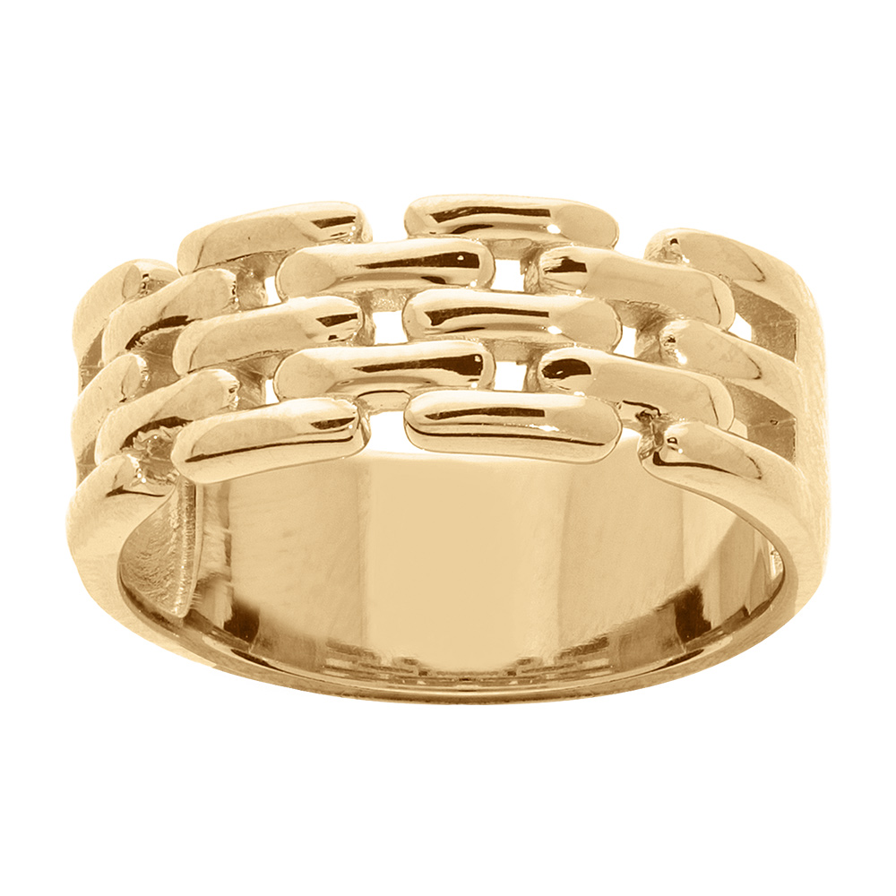 Bague En Plaqué Or Jaune - Taille 64 - Avec Poinçon - Bijou Occasion