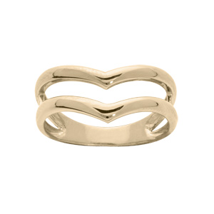 Bague en plaqu or grande taille forme pointe - Vue 1