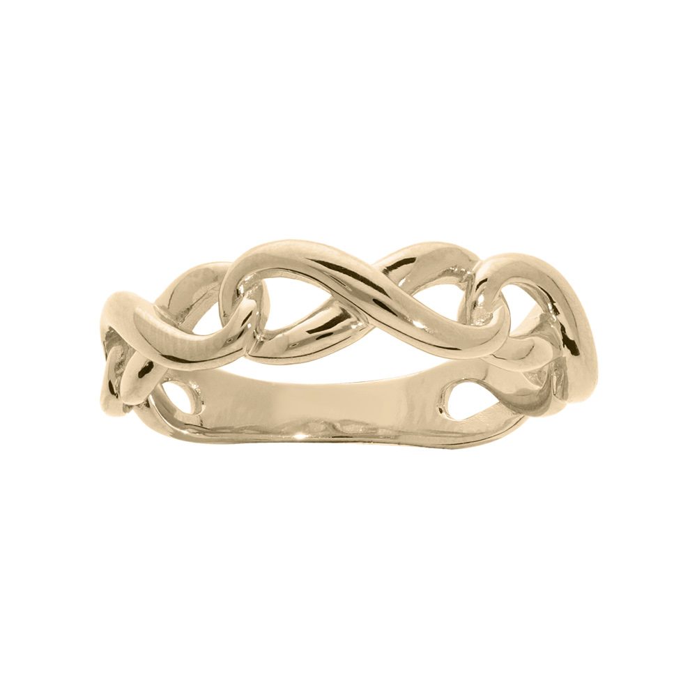Bague en plaqu� or grande taille motif infini lisse - Vue 1