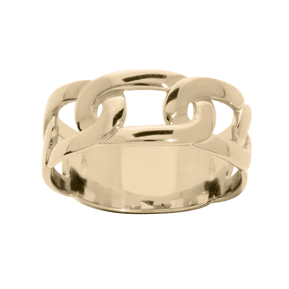 Bague en plaqu� or mailles entrelac�es - Vue 1