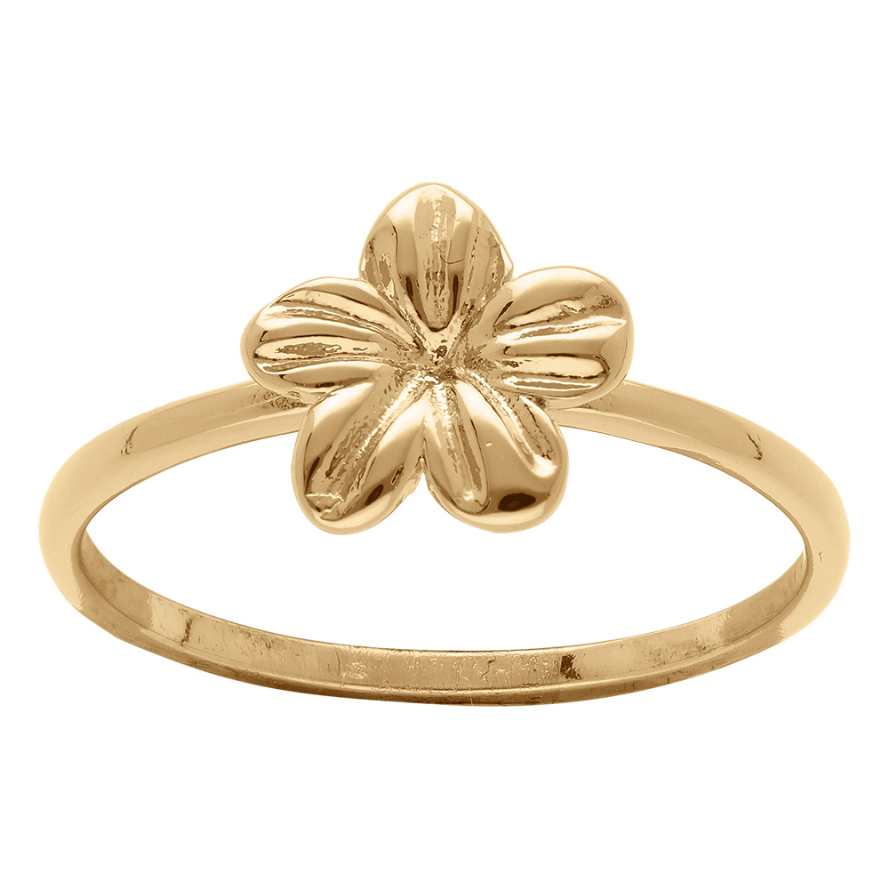 Bague en plaqu� or motif fleur - Vue 1