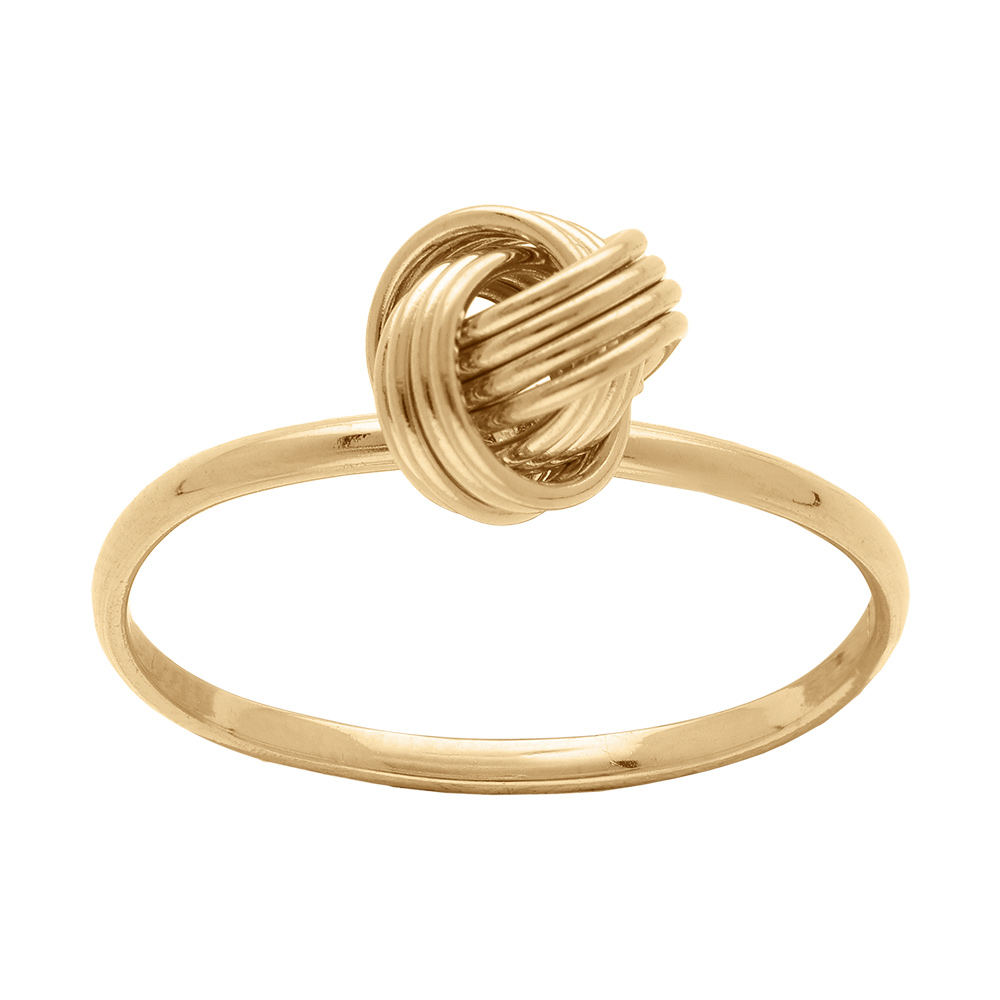 Bague en plaqu� or noeud d\'amour - Vue 1