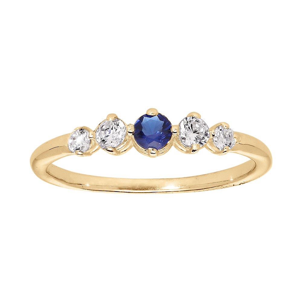 Bague Pour Femme Pierre Cristal Diamant Bleu Foncé Plaqué Taille 57/ USA 8
