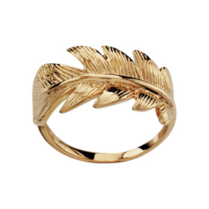 Bague en plaqué or plume sur le dessus - Vue 1