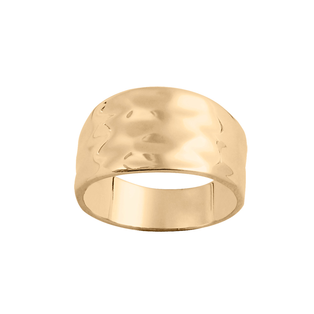 Bague en plaqu� or reflets froiss�s - Vue 1