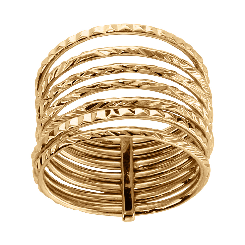 Bague en plaqu� or semainier diamant� - Vue 1