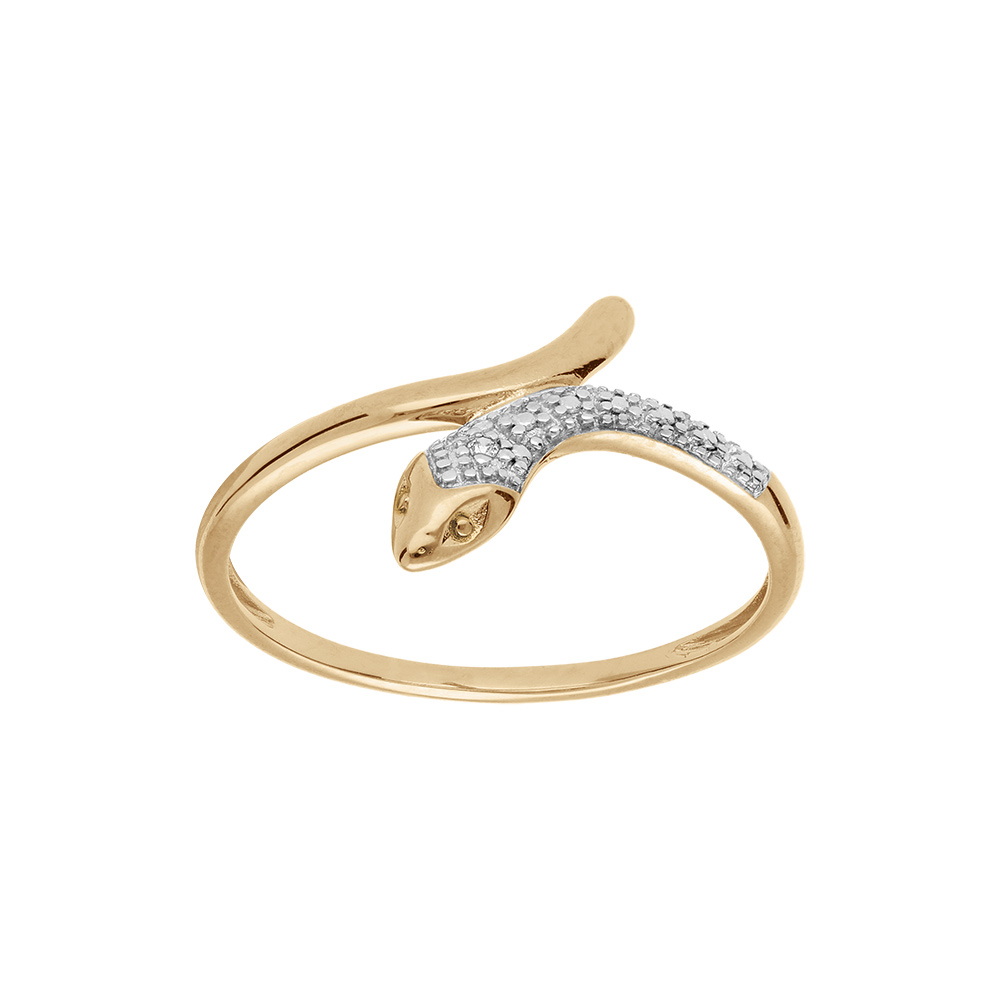 Bague en plaqu� or serpent 2 tons - Vue 1