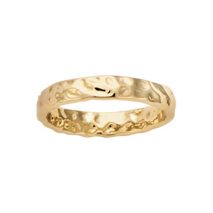 Bague en plaqu or style alliance martele - Vue 1