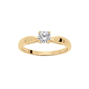 Bague en vermeil 5mm avec solitaire oxyde blanc serti quatre griffes