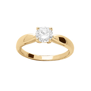 Bague en vermeil 6mm avec solitaire oxyde blanc serti quatre griffes