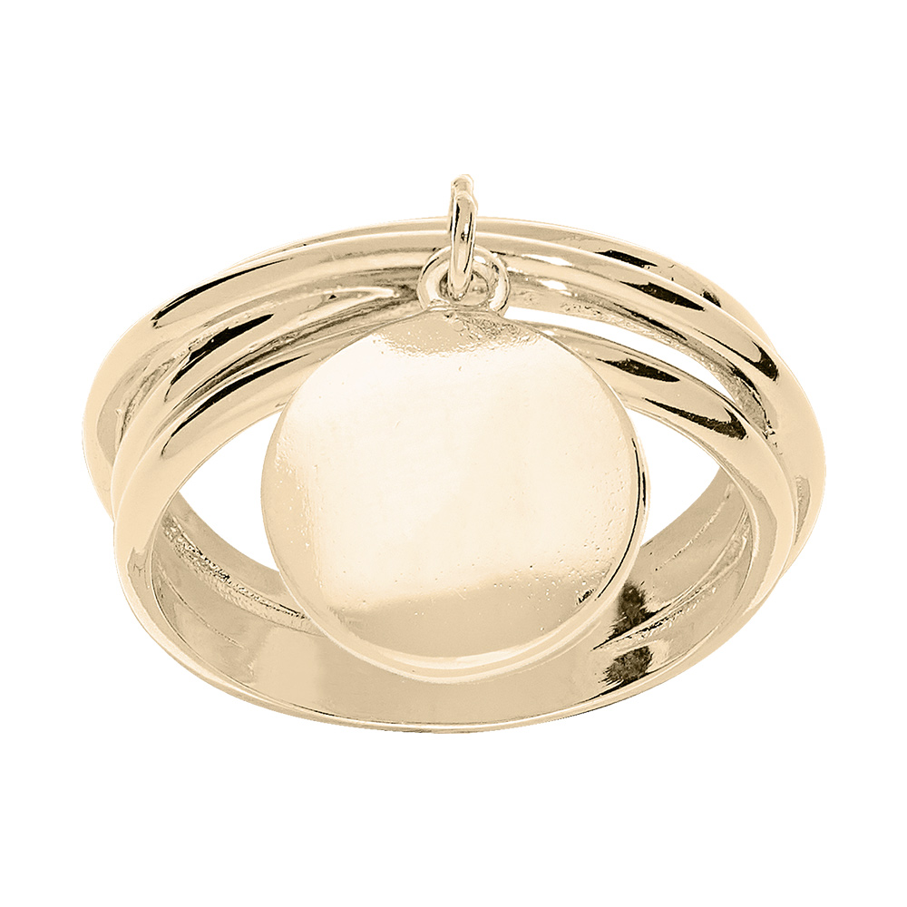 Bague en vermeil avec pampille lisse - Vue 1