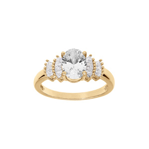 Bague en vermeil avec plusieurs oxydes blancs - Vue 1
