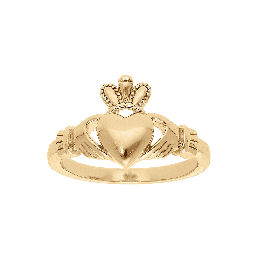 Bague en vermeil claddagh irlande mod�le homme (amour, amiti�, loyaut�) - Vue 1