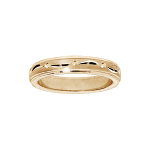 Bague en vermeil diamante largeur 4mm - Vue 1