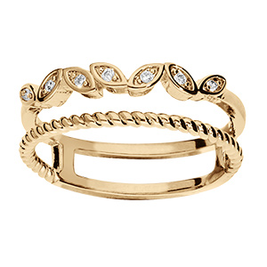 Bague en vermeil double anneau avec oxydes