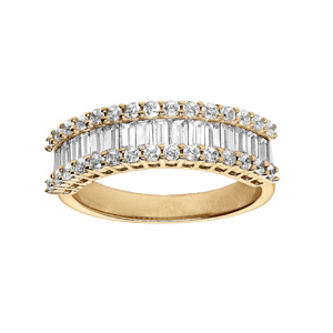 Bague en vermeil empierée blancs et oxydes blancs sertis - Vue 1