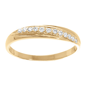 Bague en vermeil  fine orn�e d'oxydes blancs sertis - grand diam�tre