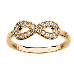 Bague en vermeil forme infini orn�e d'oxydes blancs
