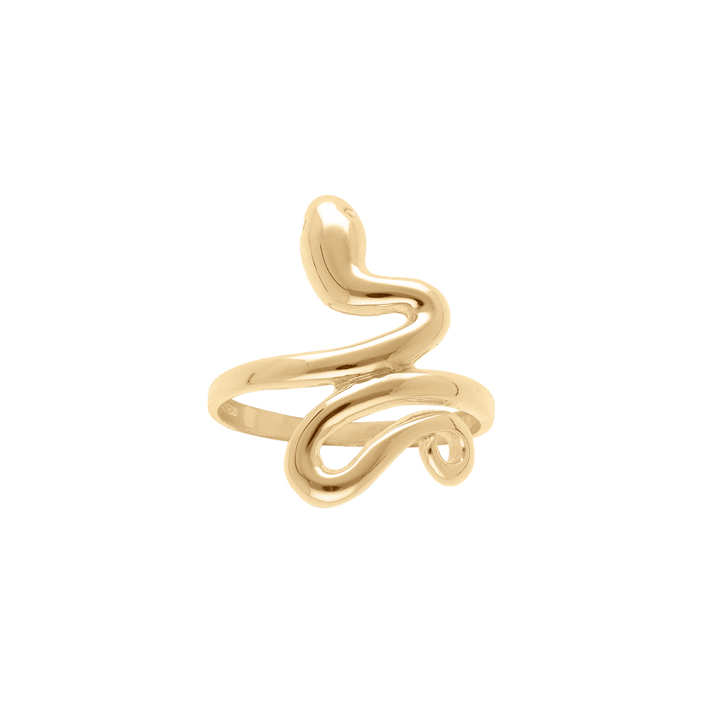 Bague en vermeil forme serpent enroul - Vue 1