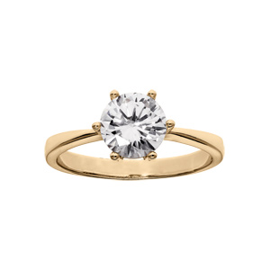 Bague en vermeil grand taille solitaire 6 griffes - Vue 1