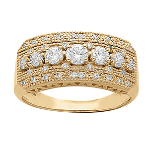 Bague en vermeil large orn�e d'oxydes blancs sertis - grand diam�tre