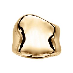 Bague en vermeil large vague lisse - Vue 1