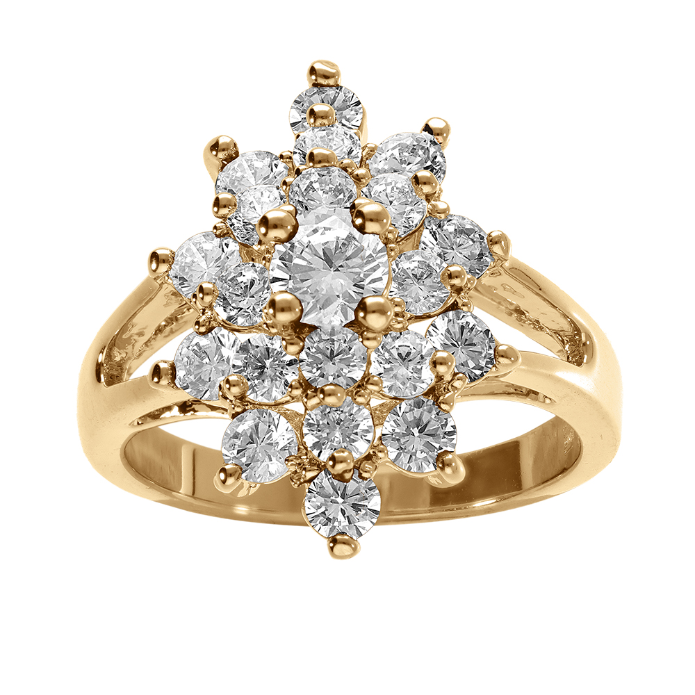 Bague en vermeil marquise avec oxydes blancs - Vue 1