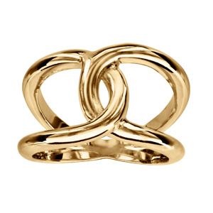 Bague en vermeil massif deux anneaux croises - Vue 1