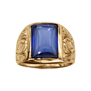 Bague en vermeil mixte zirconium bleu - Vue 1