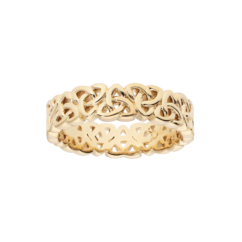 Bague en vermeil motif triskel entrelac� largeur 6mm - Vue 1