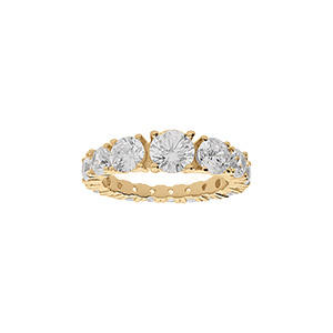 Bague en vermeil ornée d\'oxydes blancs sertis en chute - Vue 1