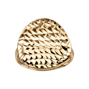 Bague en vermeil plateau rond diamanté - Vue 1
