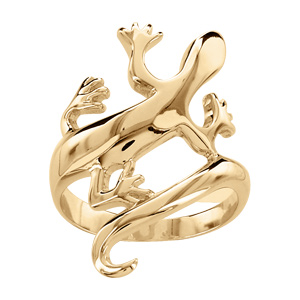Bague en vermeil salamandre - Vue 1