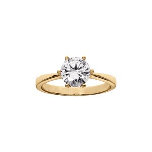 Bague en vermeil solitaire serti 6 griffes - Vue 1