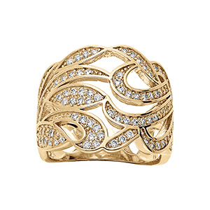 Bague en vermeil volute d'oxydes blancs sertis