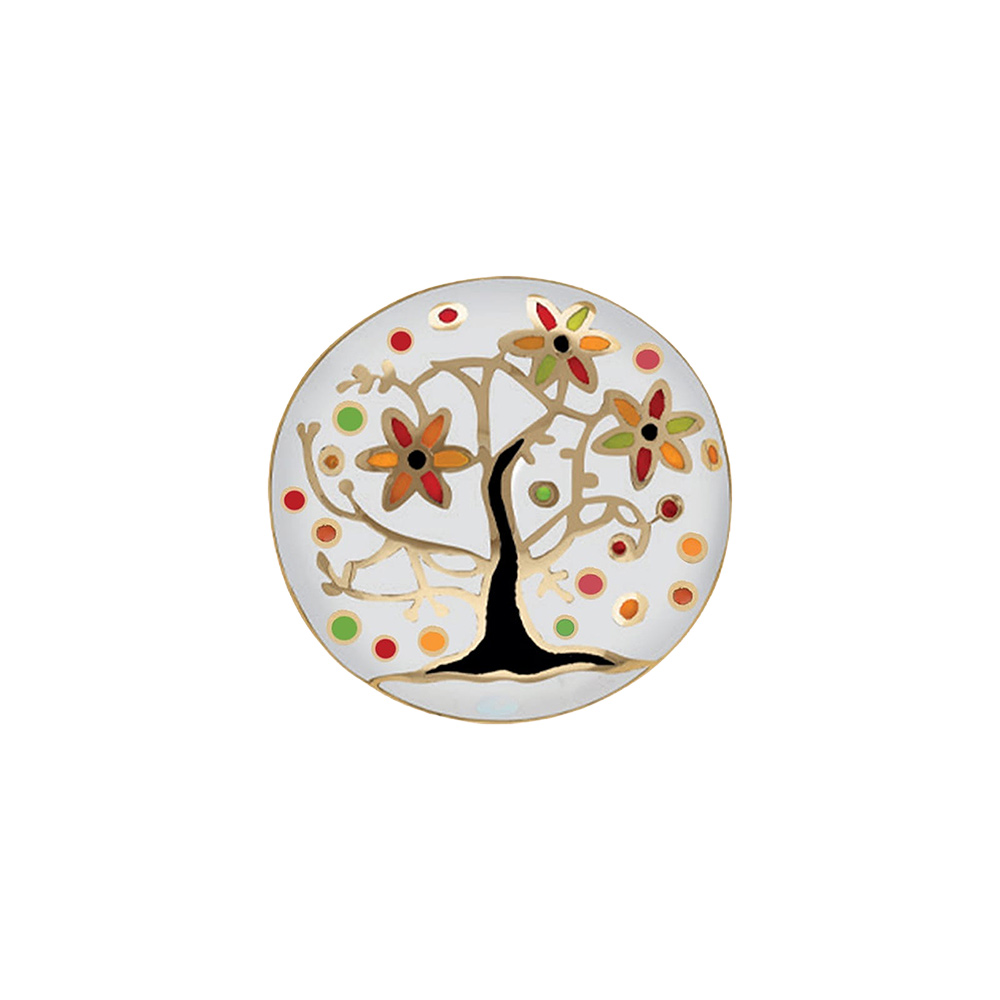 Bague Stella Mia en acier dor� motif r�sine arbre de vie - Vue 1